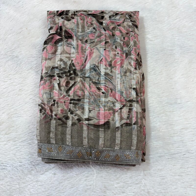02.Printed Siroski Border Sadi ( प्रिंटेड सिरोस्की बॉर्डर साडी )