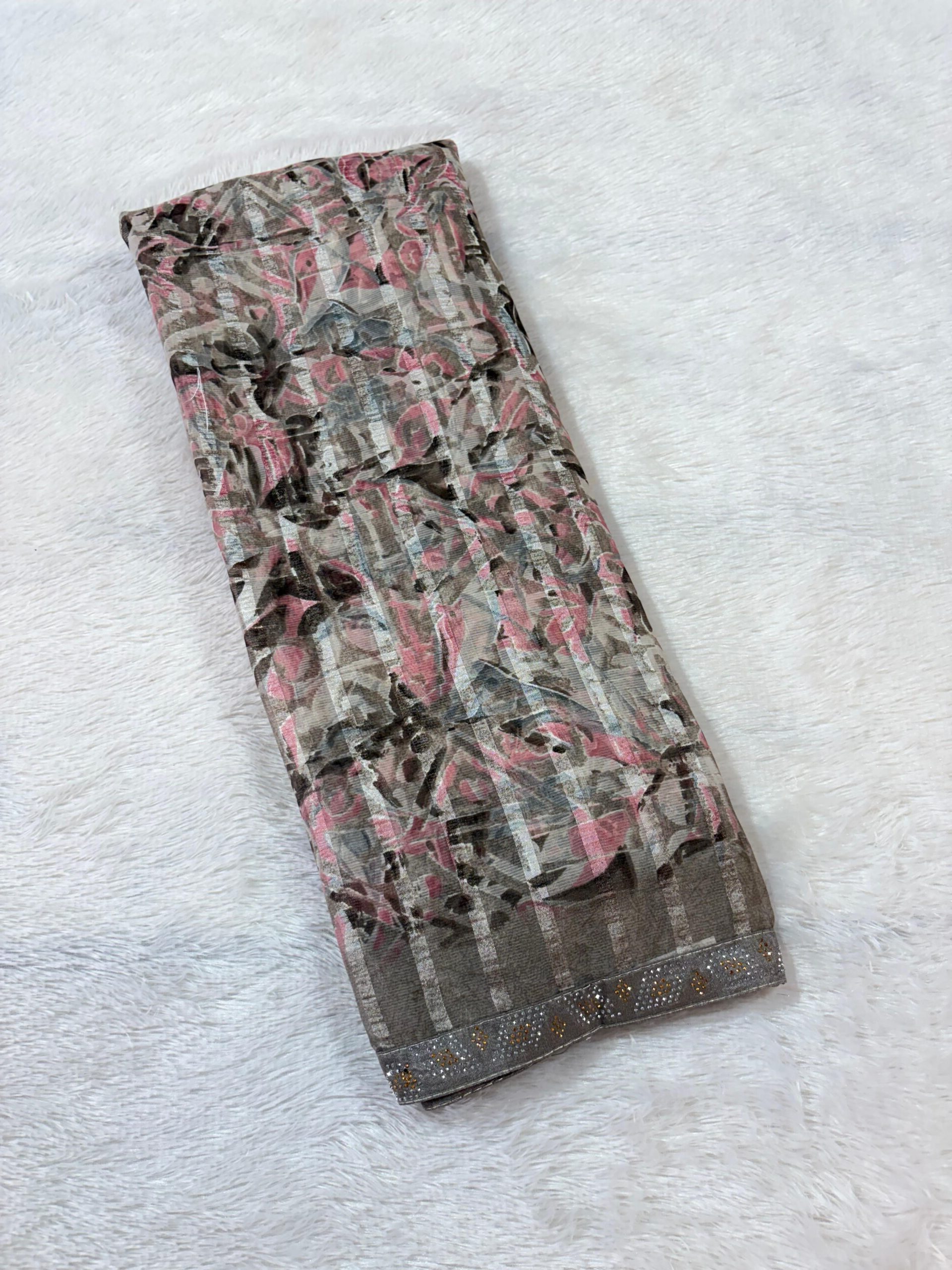 02.Printed Siroski Border Sadi ( प्रिंटेड सिरोस्की बॉर्डर साडी ) - Image 2