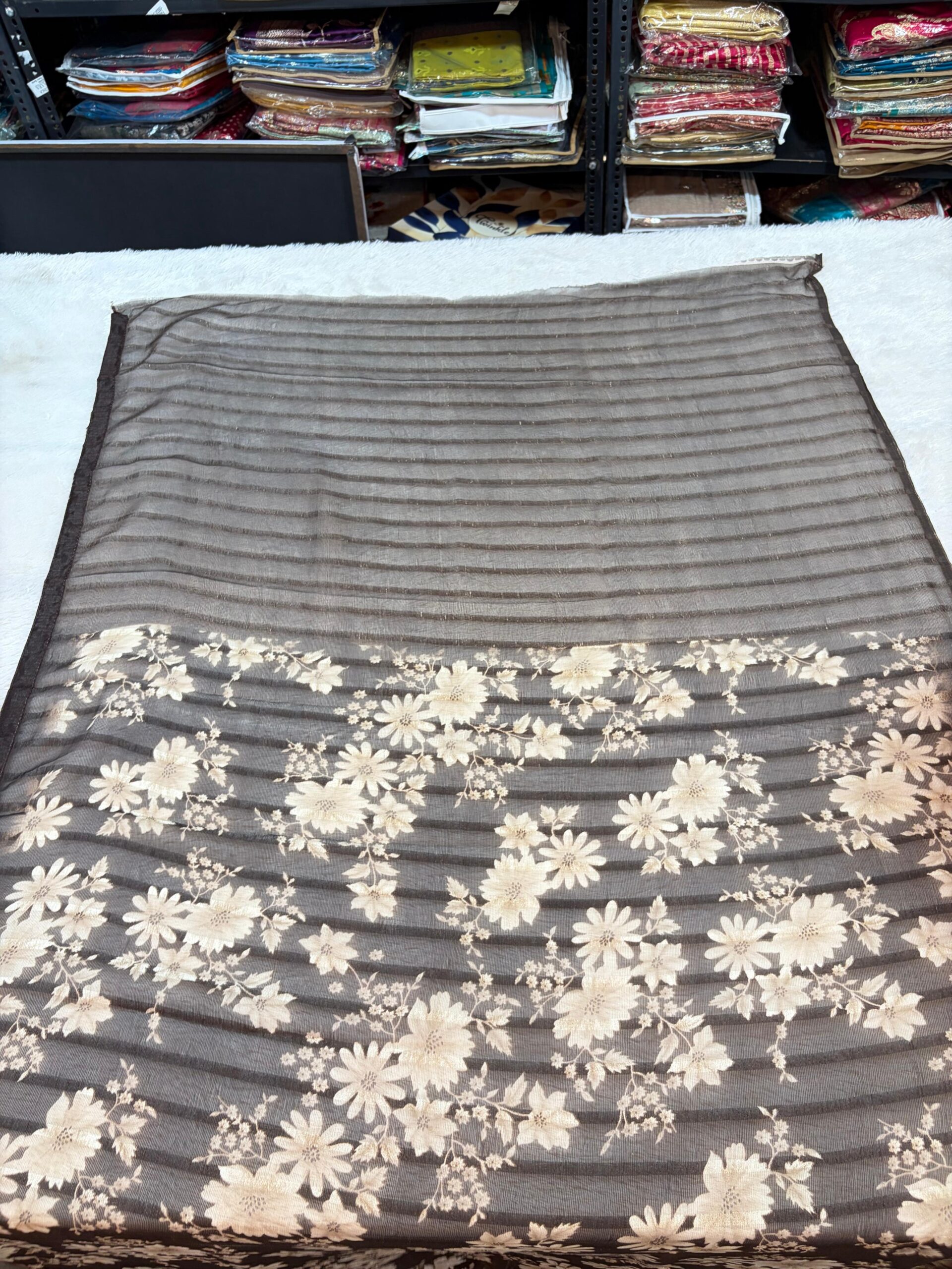 02.Printed Siroski Border Sadi ( प्रिंटेड सिरोस्की बॉर्डर साडी ) - Image 5