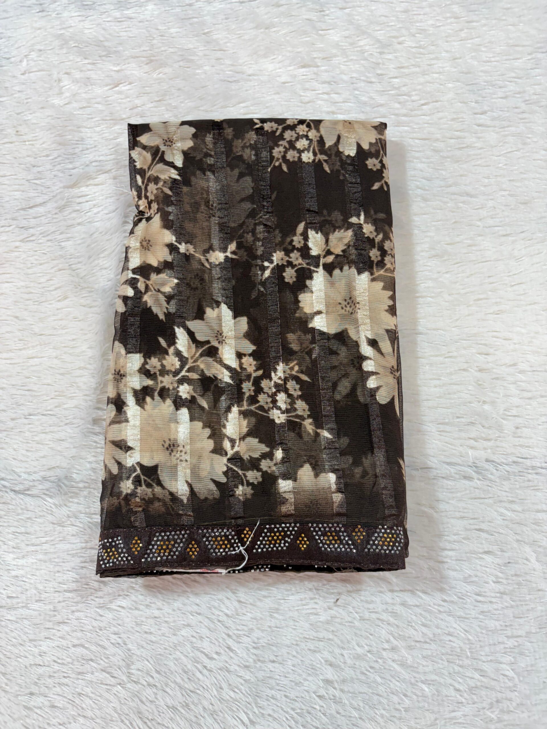 02.Printed Siroski Border Sadi ( प्रिंटेड सिरोस्की बॉर्डर साडी ) - Image 6
