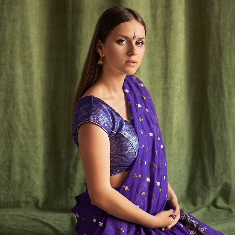 alnich blue saree