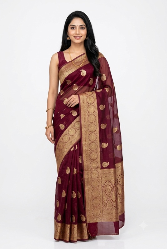 19. Original Fancy Organza Sadi ( ओरिजिनल फैंसी ऑरगंझा साडी )