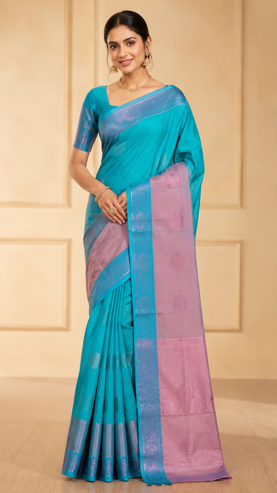 Cotton silk sadi ( कॉटन सिल्क साडी )