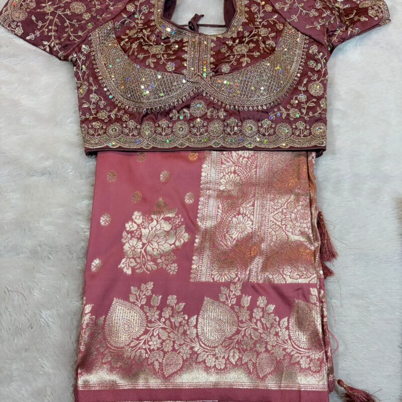 17.Kathpadar Tayaar Blouse Sadi ( काटपदार तयार ब्लाउज़ साडी )